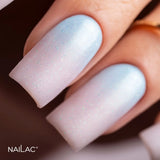 NaiLac Hybrid UV/LED Top OpalX Blush Holo Nails