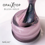 NaiLac Hybrid UV/LED Top OpalX Blush Holo Swatch