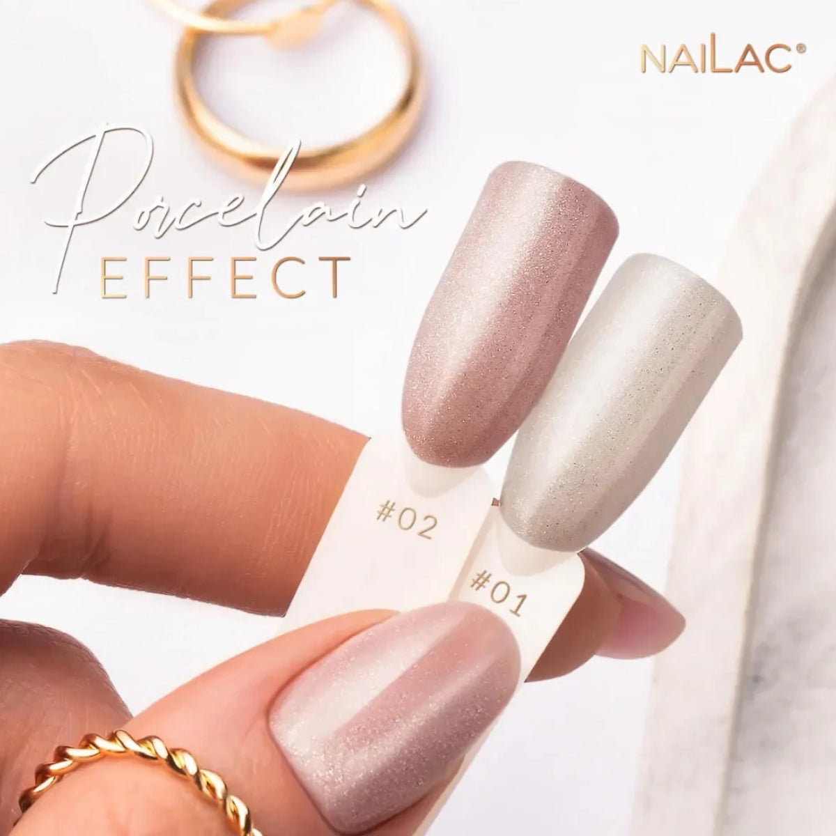 Nailac UV/LED Gel Nail Polish Porcelain Effect 01 Collection