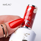 NaiLac UV/LED Gel Nail Polish 485 Red Swatch