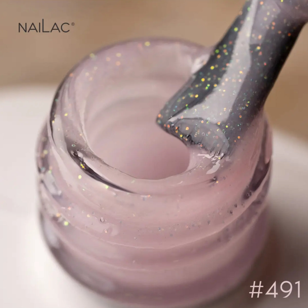 NaiLac UV/LED Gel Nail Polish 491 Pink Glitter