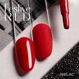 NaiLac UV/LED Gel Nail Polish Festive Red Swatch