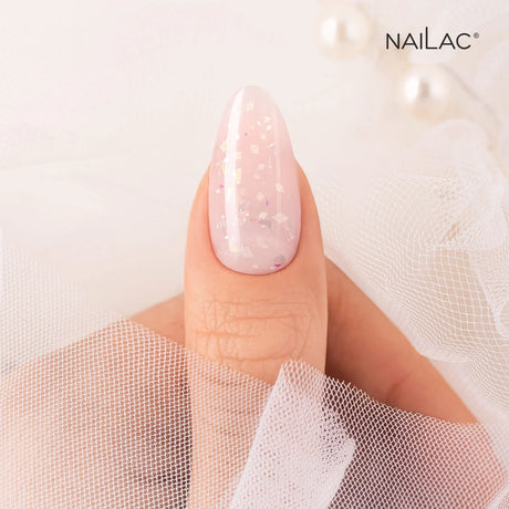 Nailac Jelly Bottle Gel Bling Milky Way Nail Swatch