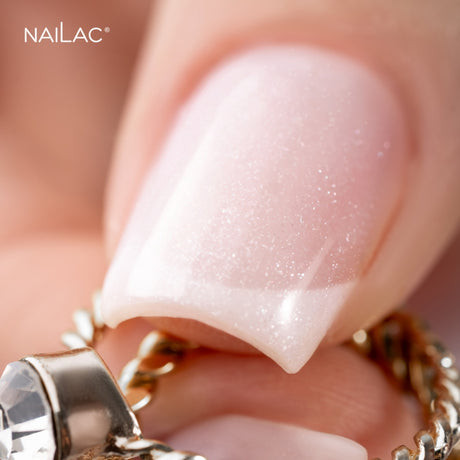 NaiLac Hybrid UV/LED Shimmer VitaMilk Base nails