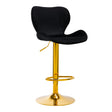 4Rico Bar Stool QS-B15 Velvet Black - full product view at an angle on a white background