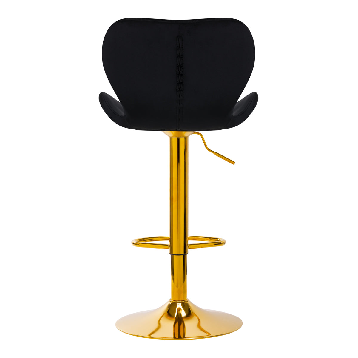 4Rico Bar Stool QS-B15 Velvet Black - full product view on a white background