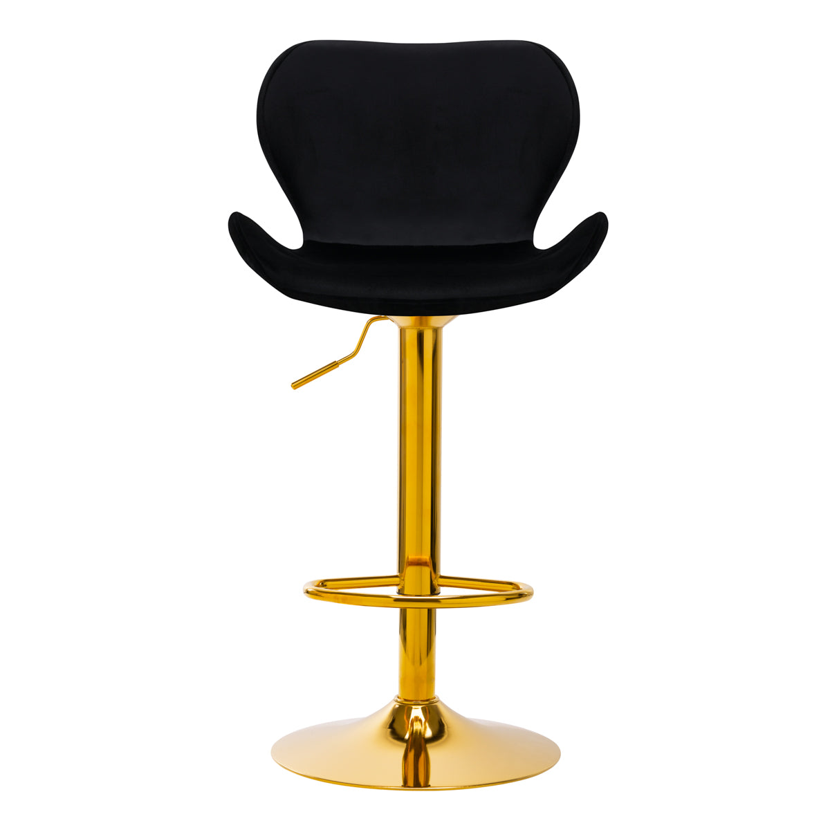 4Rico Bar Stool QS-B15 Velvet Black - close-up of the upholstery and adjustment details