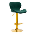 4Rico Bar Stool QS-B15 Velvet Green - full product view at an angle on a white background
