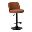 4Rico Modo Bar Stool Brown With Black Base - full product view at an angle on a white background