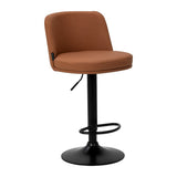 4Rico Modo Bar Stool Brown With Black Base - full product view at an angle on a white background