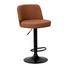 4Rico Modo Bar Stool Brown With Black Base - full product view at an angle on a white background
