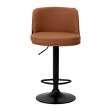 4Rico Modo Bar Stool Brown With Black Base - full product view on a white background