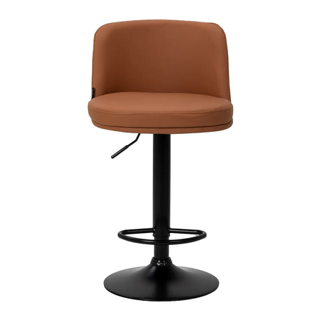 4Rico Modo Bar Stool Brown With Black Base - full product view on a white background