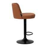 4Rico Modo Bar Stool Brown With Black Base - full product view on a white background