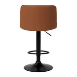 4Rico Modo Bar Stool Brown With Black Base - full product view on a white background