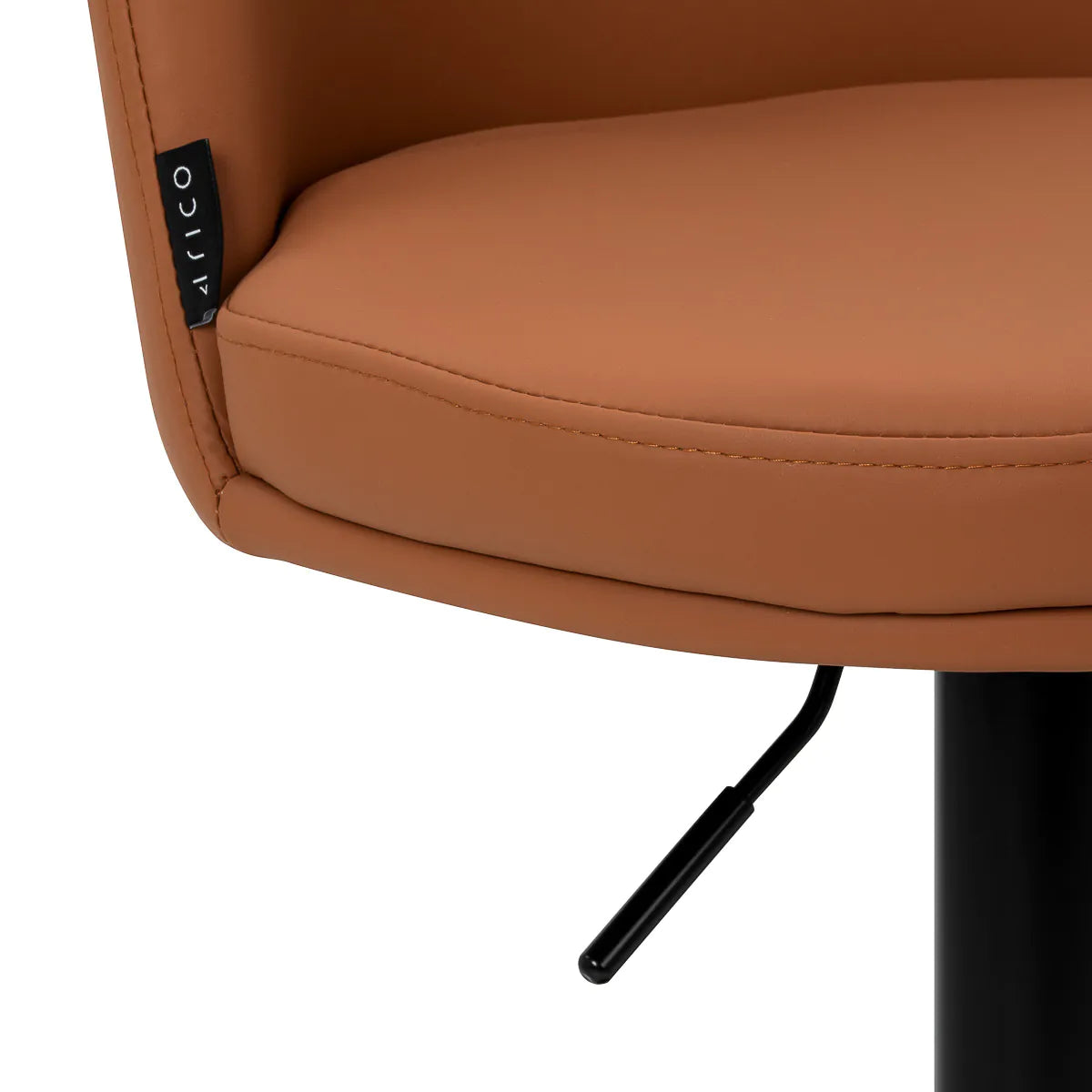 4Rico Modo Bar Stool Brown With Black Base - displayed in a professional treatment-room setting