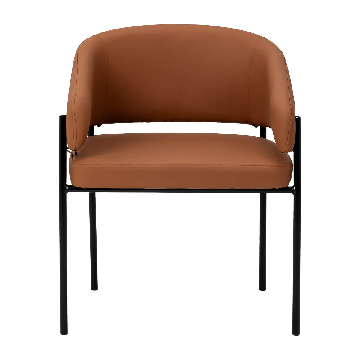 4Rico Novo Modern Reception Chair Brown - full product view on a white background