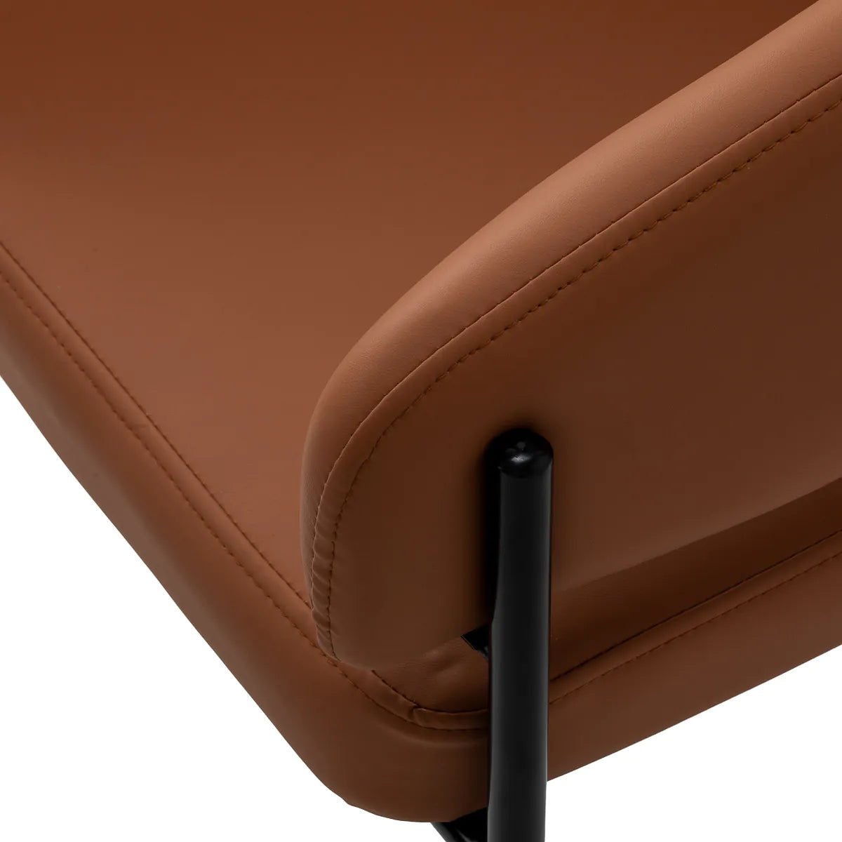 4Rico Novo Modern Reception Chair Brown - close-up of the upholstery and construction details