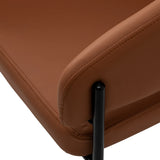 4Rico Novo Modern Reception Chair Brown - close-up of the upholstery and construction details