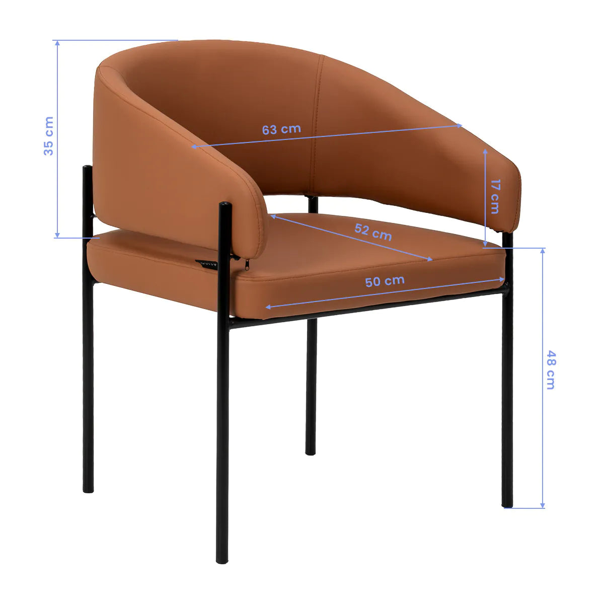 4Rico Novo Modern Reception Chair Brown - close-up of the upholstery and adjustment details