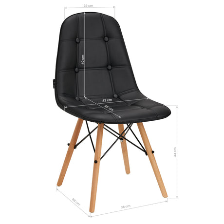 4Rico QS-185 Chair Black - full product view on a white background