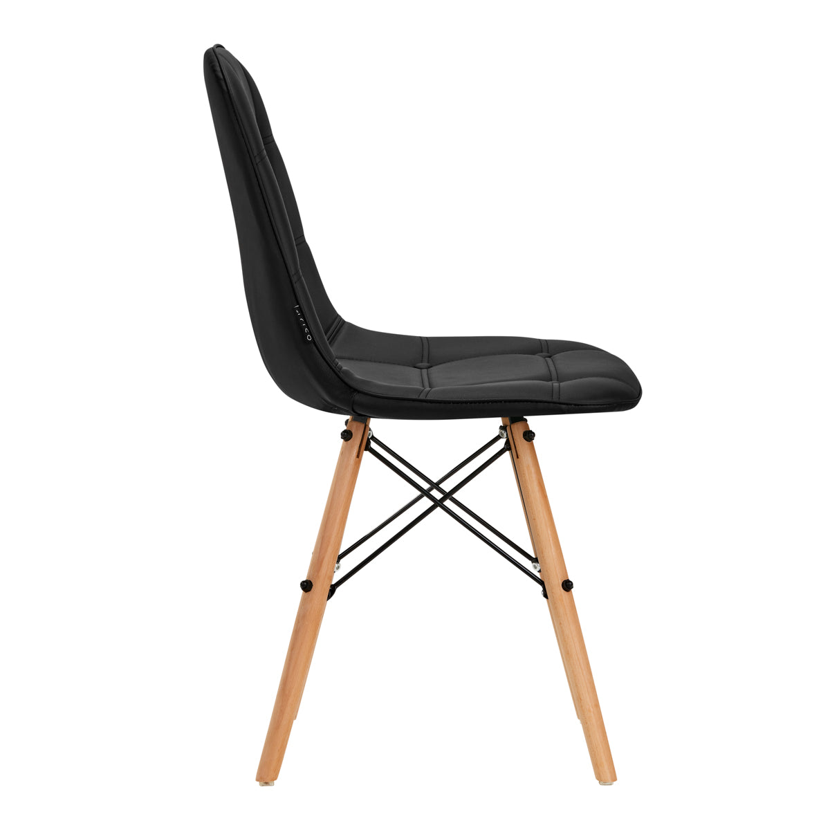 4Rico QS-185 Chair Black - close-up of the upholstery and adjustment details