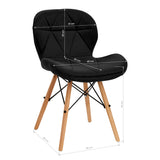 4Rico QS-186 Velvet Reception Chair Black - full product view on a white background