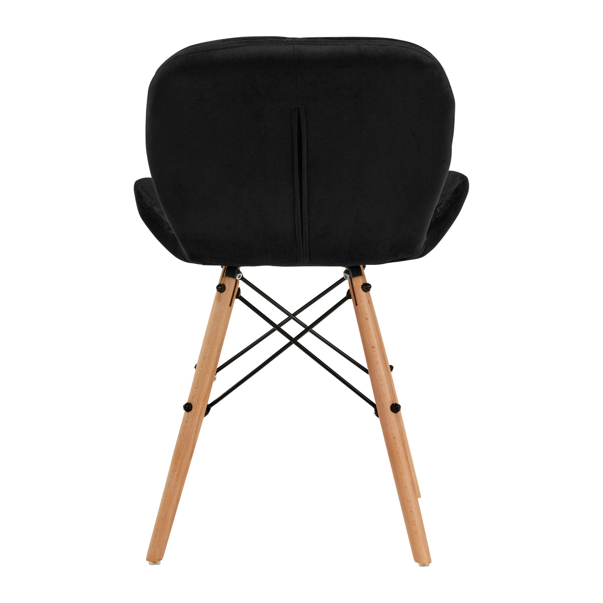 4Rico QS-186 Velvet Reception Chair Black - close-up of the upholstery and adjustment details