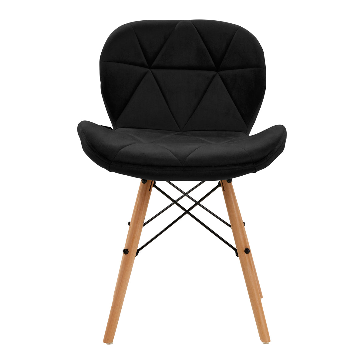 4Rico QS-186 Velvet Reception Chair Black - close-up of the upholstery and adjustment details