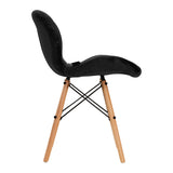 4Rico QS-186 Velvet Reception Chair Black - close-up of the upholstery and adjustment details