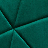 4Rico QS-186 Velvet Reception Chair Green - close-up of the upholstery and construction details