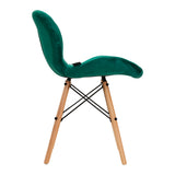 4Rico QS-186 Velvet Reception Chair Green - close-up of the upholstery and adjustment details