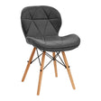 4Rico QS-186 Velvet Reception Chair Grey - full product view at an angle on a white background