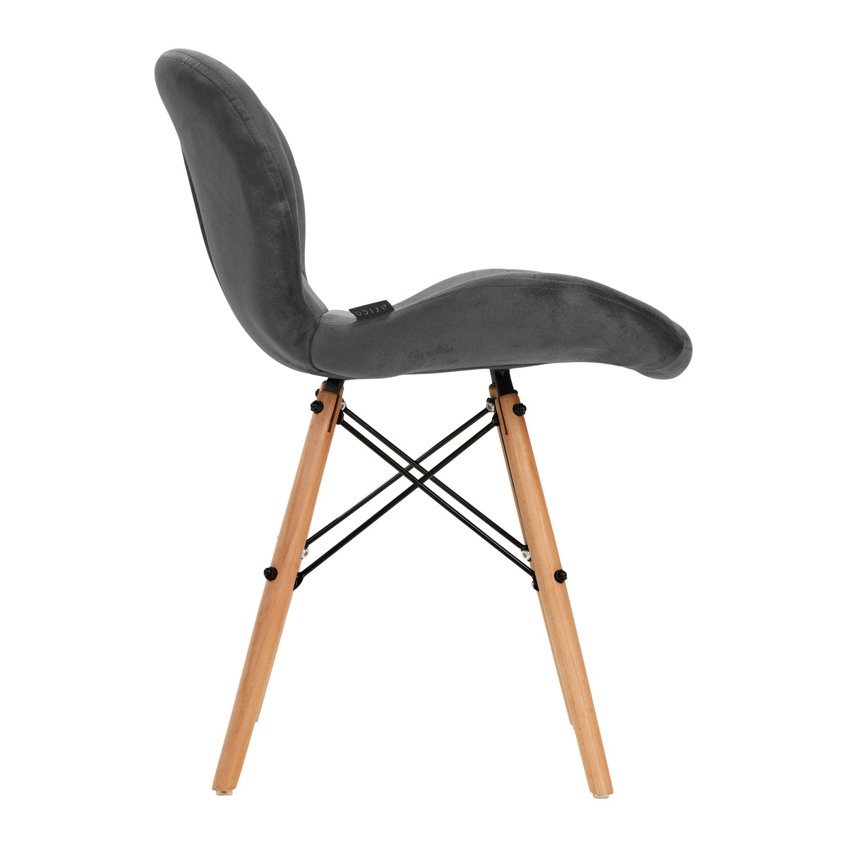 4Rico QS-186 Velvet Reception Chair Grey - close-up of the upholstery and adjustment details