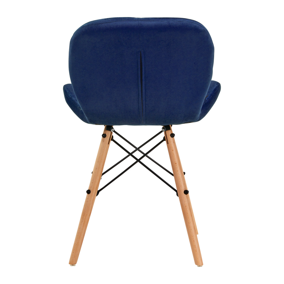 4Rico QS-186 Velvet Reception Chair Navy - close-up of the upholstery and adjustment details
