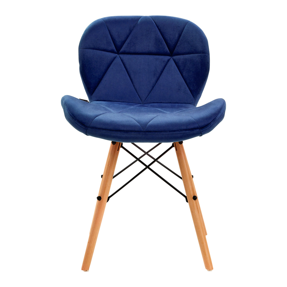 4Rico QS-186 Velvet Reception Chair Navy - close-up of the upholstery and adjustment details