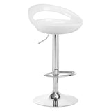 4Rico QS-B01 Bar Stool White - full product view at an angle on a white background