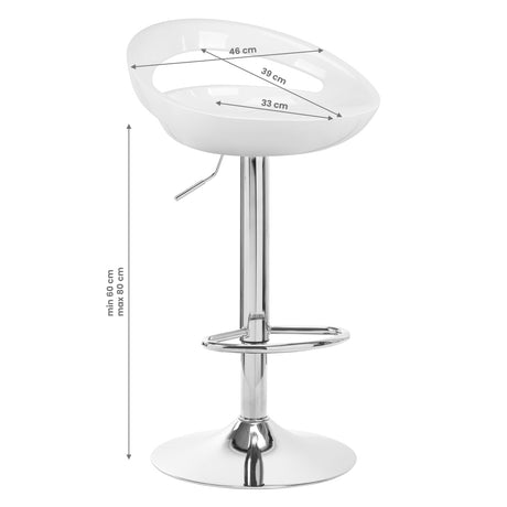 4Rico QS-B01 Bar Stool White - full product view on a white background