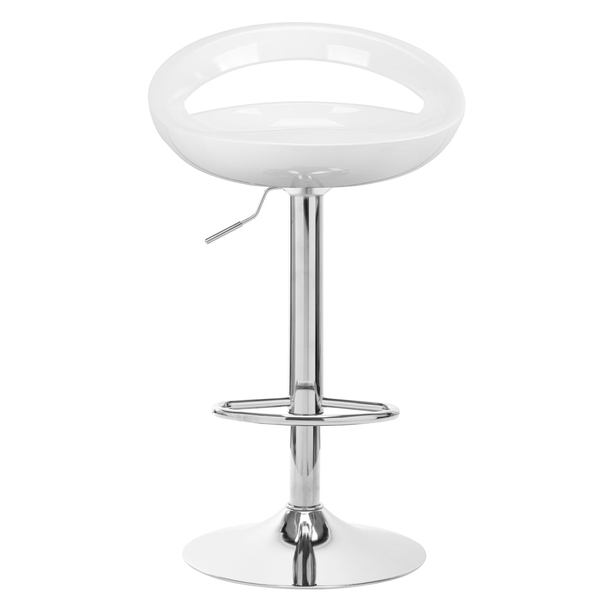 4Rico QS-B01 Bar Stool White - close-up of the upholstery and adjustment details