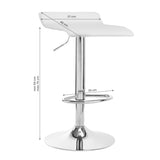 4Rico QS-B08 Bar Stool White - full product view on a white background