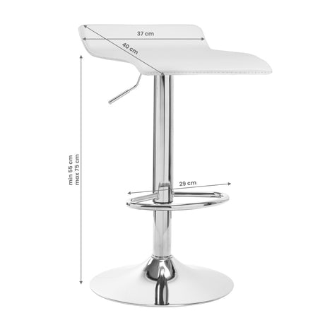 4Rico QS-B08 Bar Stool White - full product view on a white background
