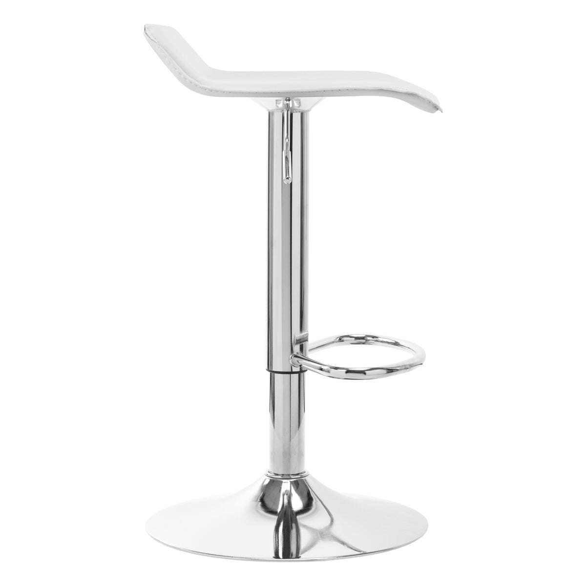 4Rico QS-B08 Bar Stool White - close-up of the upholstery and adjustment details
