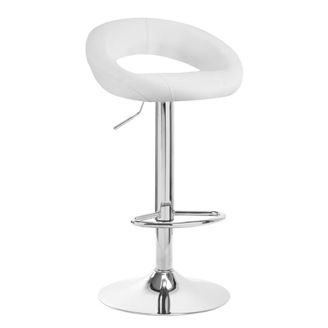 4Rico QS-B10 Bar Stool White - full product view at an angle on a white background
