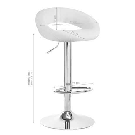 4Rico QS-B10 Bar Stool White - full product view on a white background