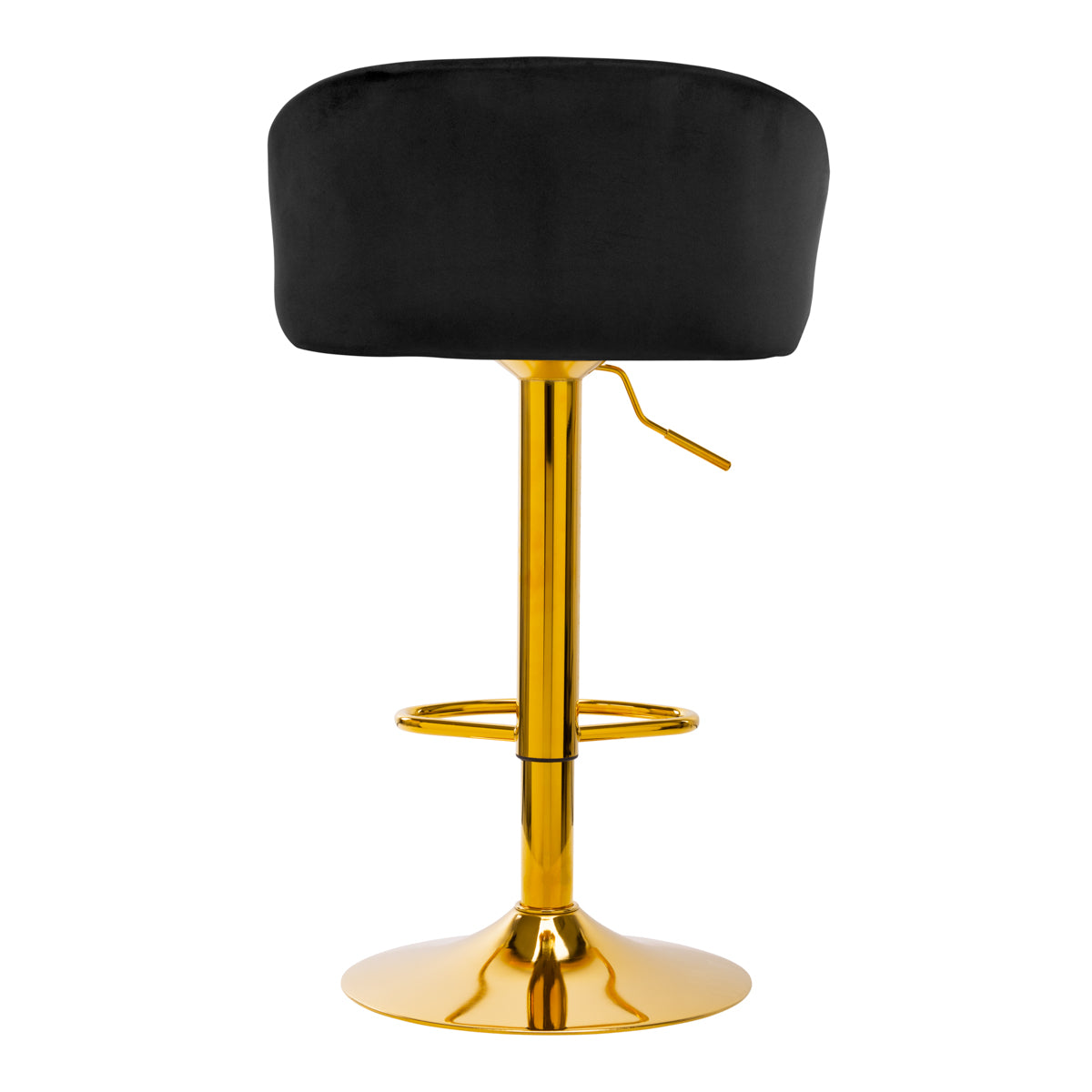 4Rico QS-B16G Velvet Bar Stool Black - dimensions and measurements shown