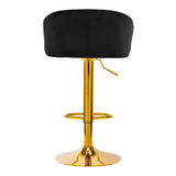 4Rico QS-B16G Velvet Bar Stool Black - dimensions and measurements shown