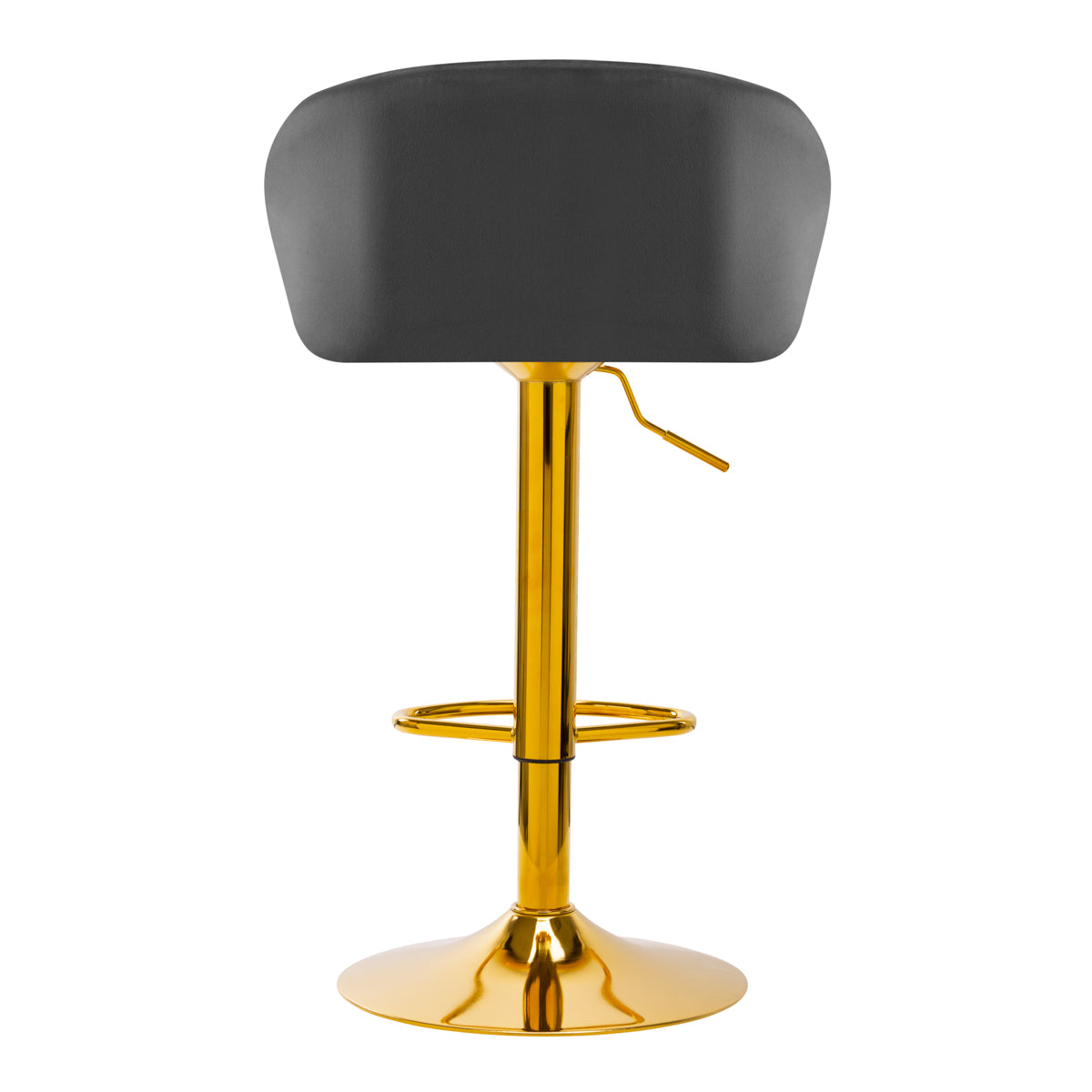 4Rico QS-B16G Velvet Bar Stool Grey - full product view on a white background