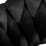 a close up of a black tie on a white background