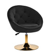 4Rico QS-BL12B Swivel Chair Black - full product view at an angle on a white background