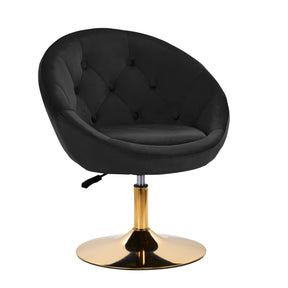 4Rico QS-BL12B Swivel Chair Black - full product view at an angle on a white background